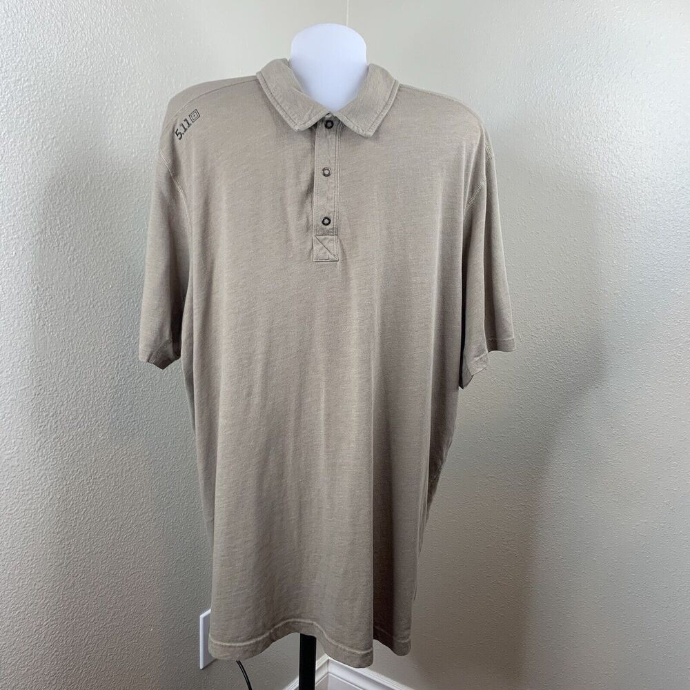 511 Tactical Polo Men’s Sz 2XL Khaki Tan Short Sleeve Shirt